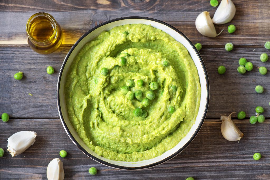 what to eat with hummus-peas-HelloFresh