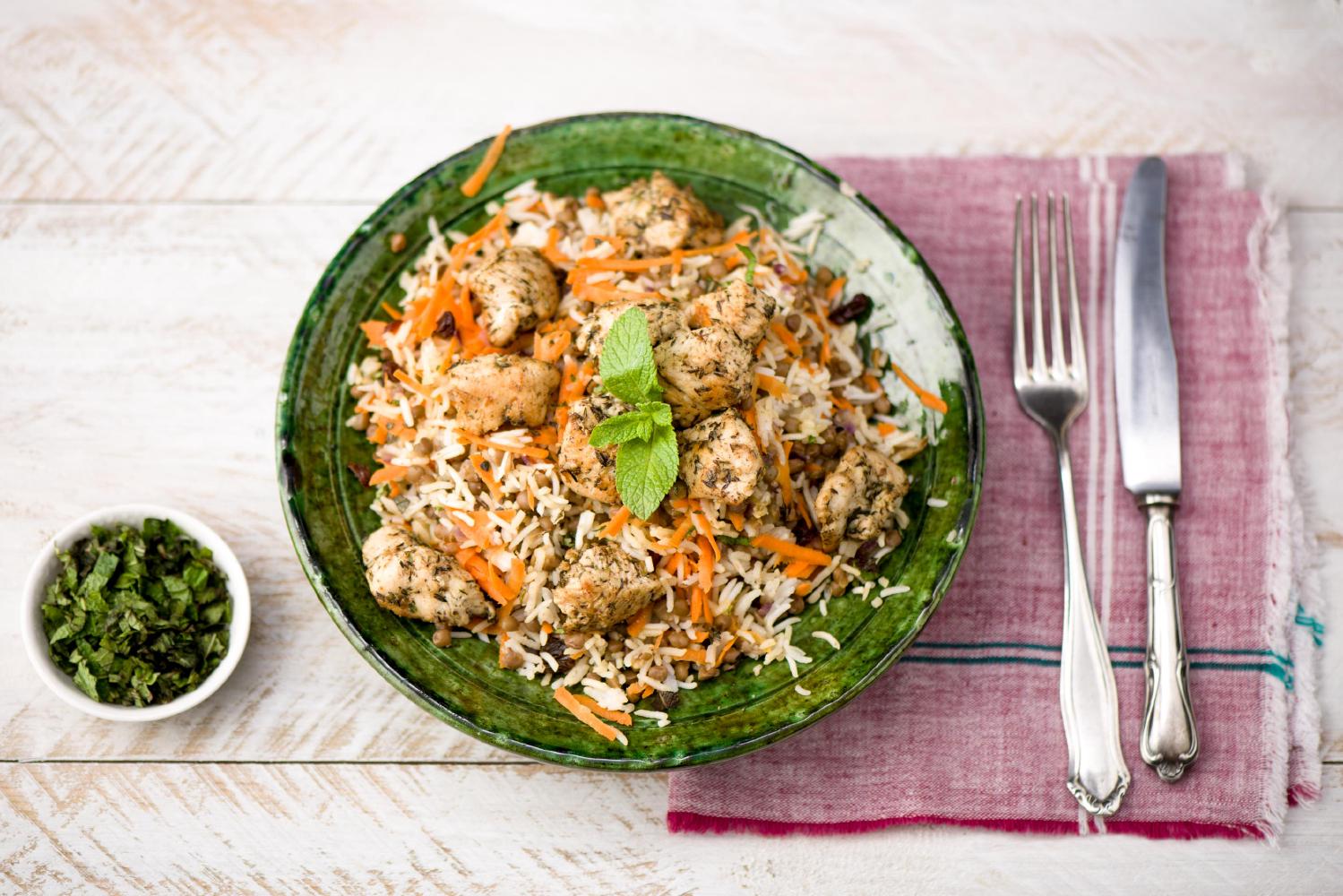 Za’atar Chicken with Rainbow Rice Salad