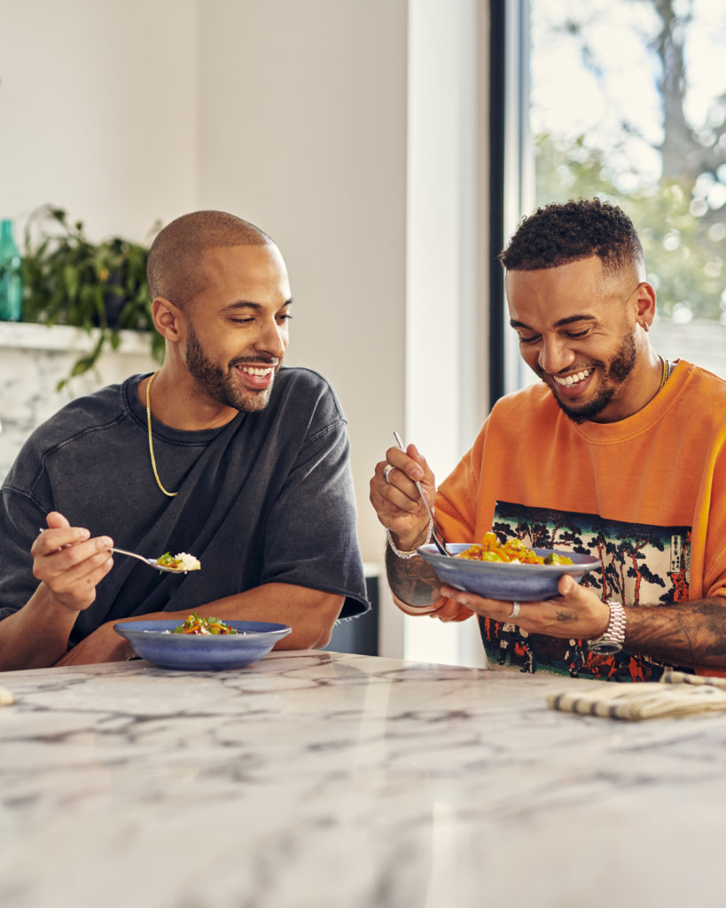 Marvin and Aston eating image 