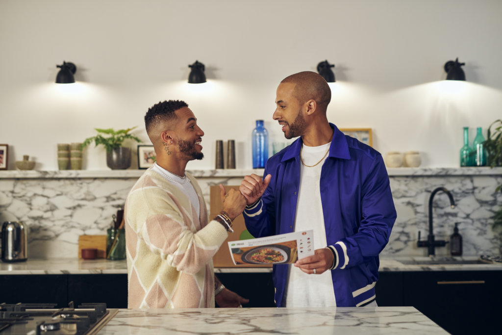 Aston and Marvin in the kitchen 